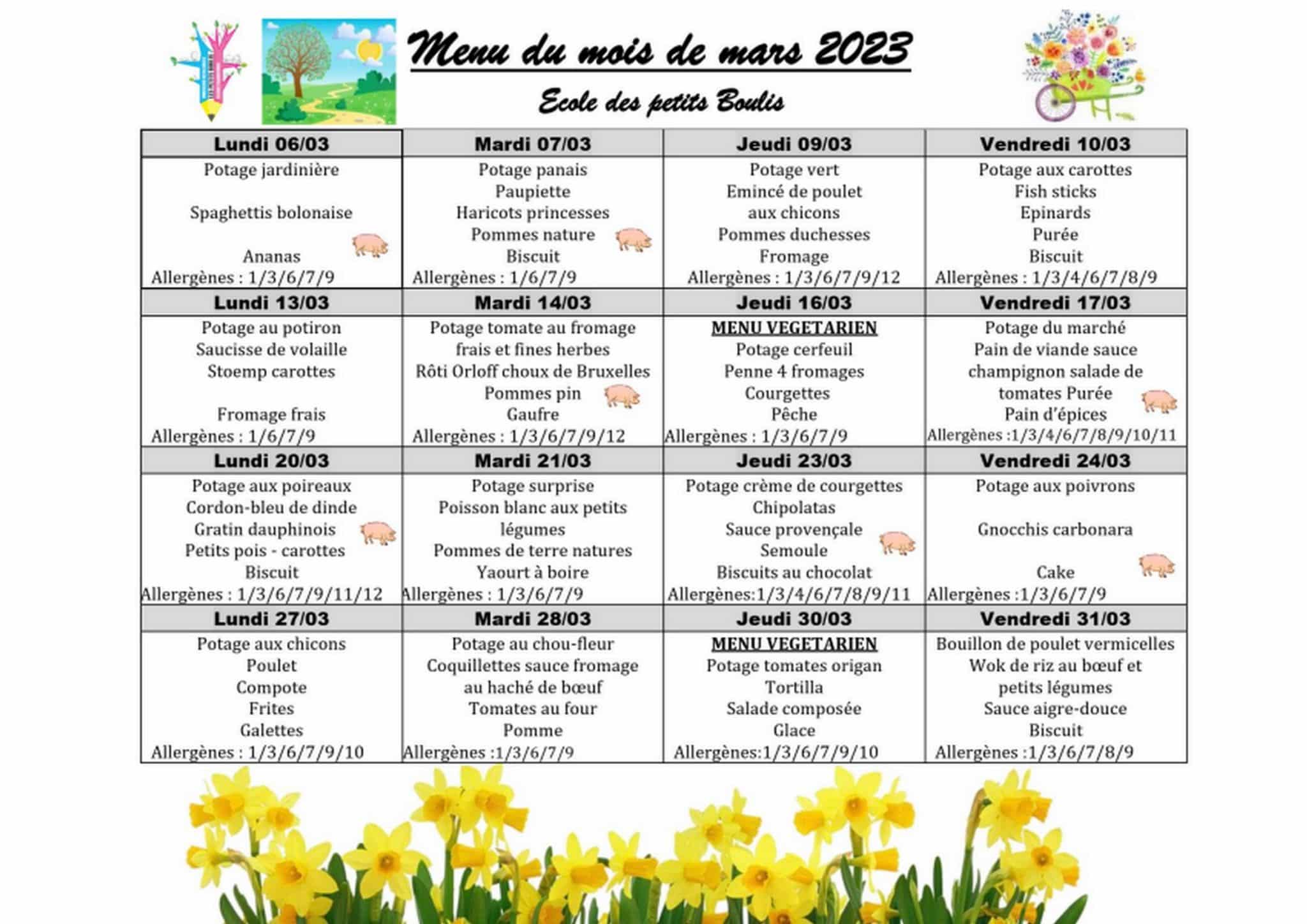 menu mars